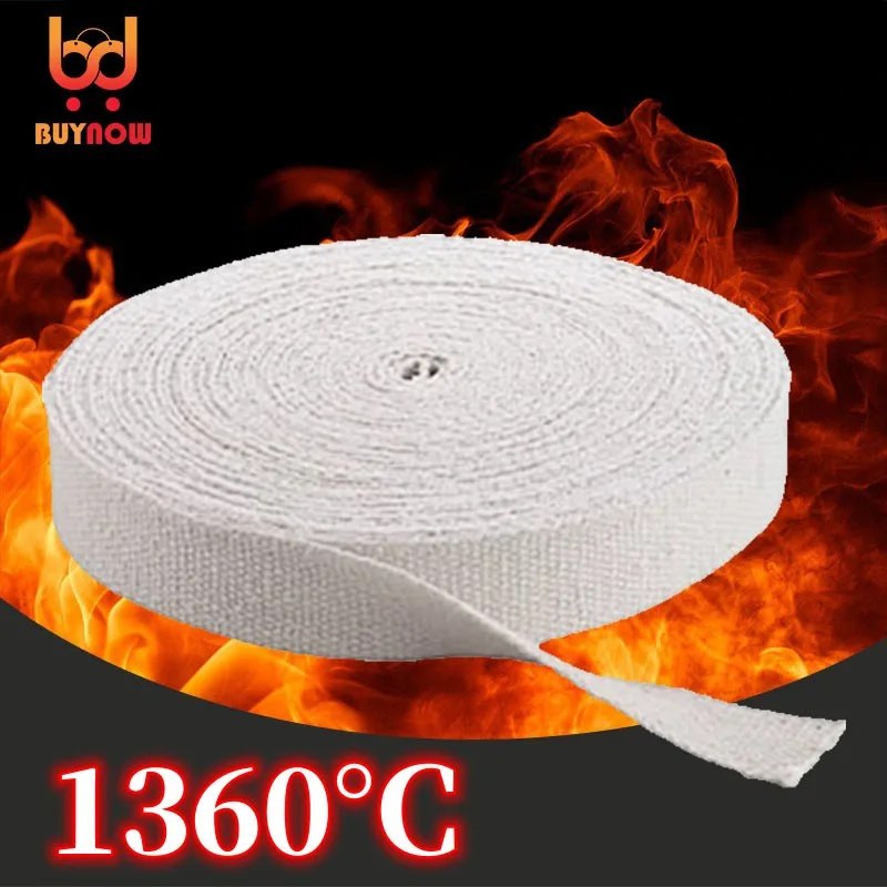 Fita Cerâmica da Fibra da Largura 50 mm Retardador da Chama Tropical Resistente de Alta Temperatura Tubo de Escape do Fumo à Prova de Fogo