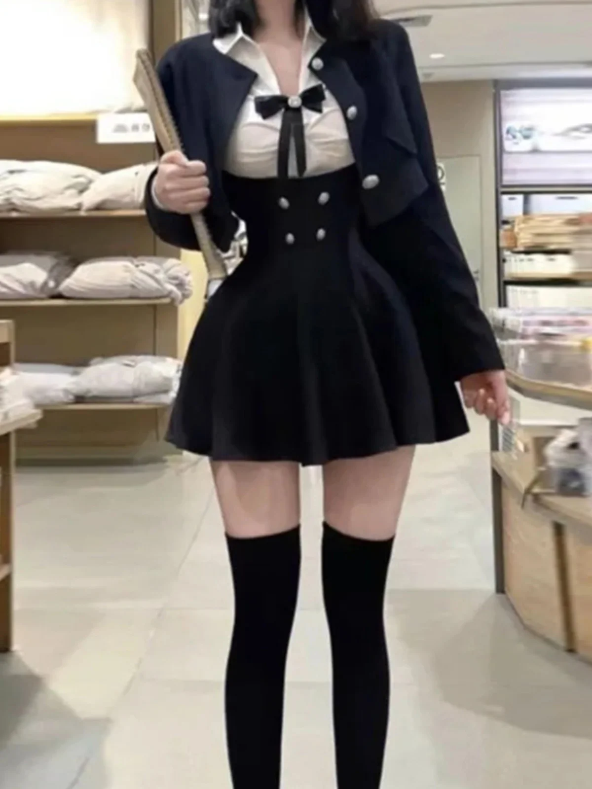 

plus Size College Sle Set Women's Long Sve irt Skirt Tee Piece Suit Spring Autumn Faion Outfit for Young Ladies