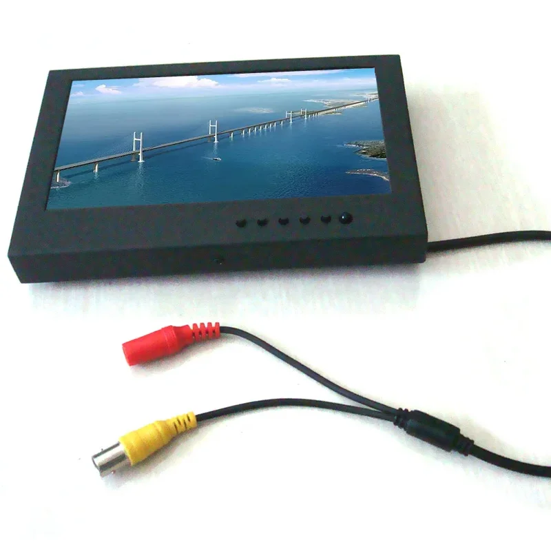 

7-Inch LCD screen mobile crosshair monitor three-way video VGA + BNC head industrial computer monitor 12V