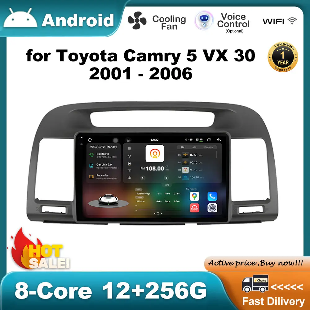 

for Toyota Camry 5 VX 30 2001 - 2006 Android OS GPS Navigation Car Multimedia Radio Video Player DSP Wireless Carplay Head Unit