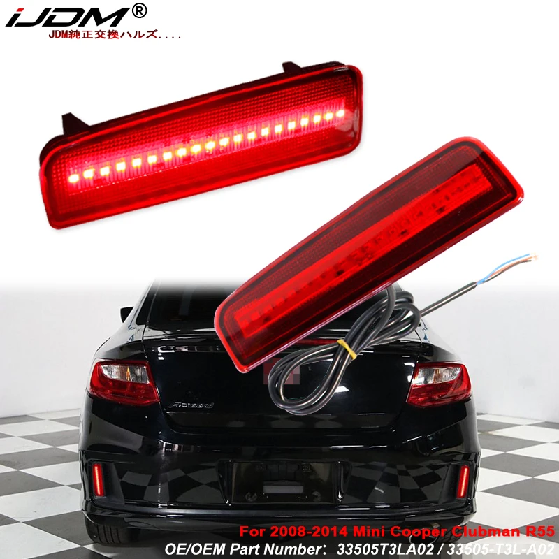 

iJDM Full LED Rear Bumper Reflector Light Trim For 2013 2014 2015 Honda Accord Coupe, Function as Tail or Rear Fog Lights