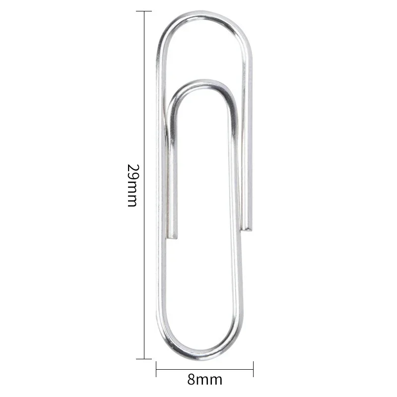 500/300/100/50PCS Metal Silver Paper Clips for Paperwork Stainless Steel Bookmark Paperclips Organizers Office School Supplies