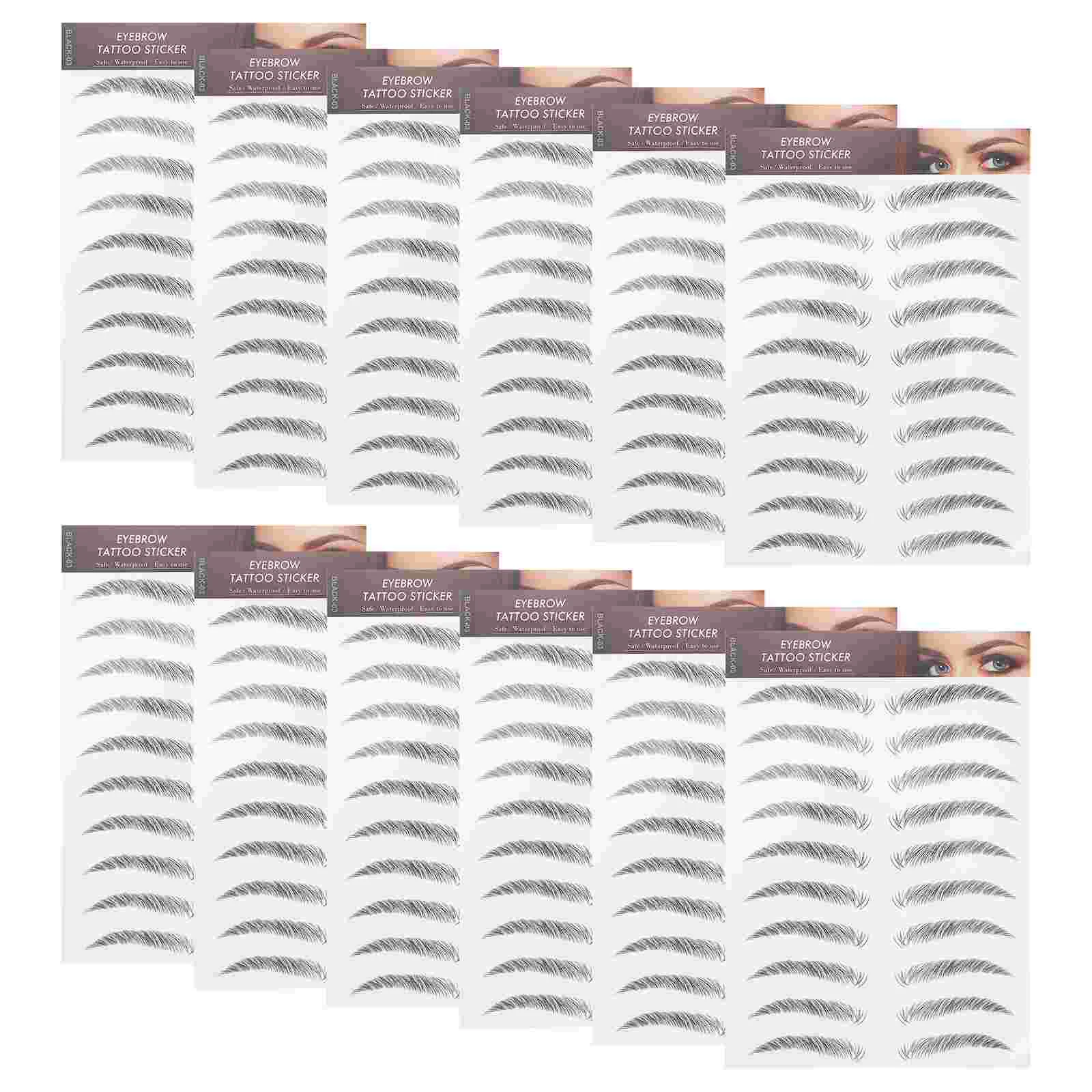 

12 Pcs Eyebrow Stickers Makeup False Eyebrows Cosmetics Tool Temporary Tattoos Trimming