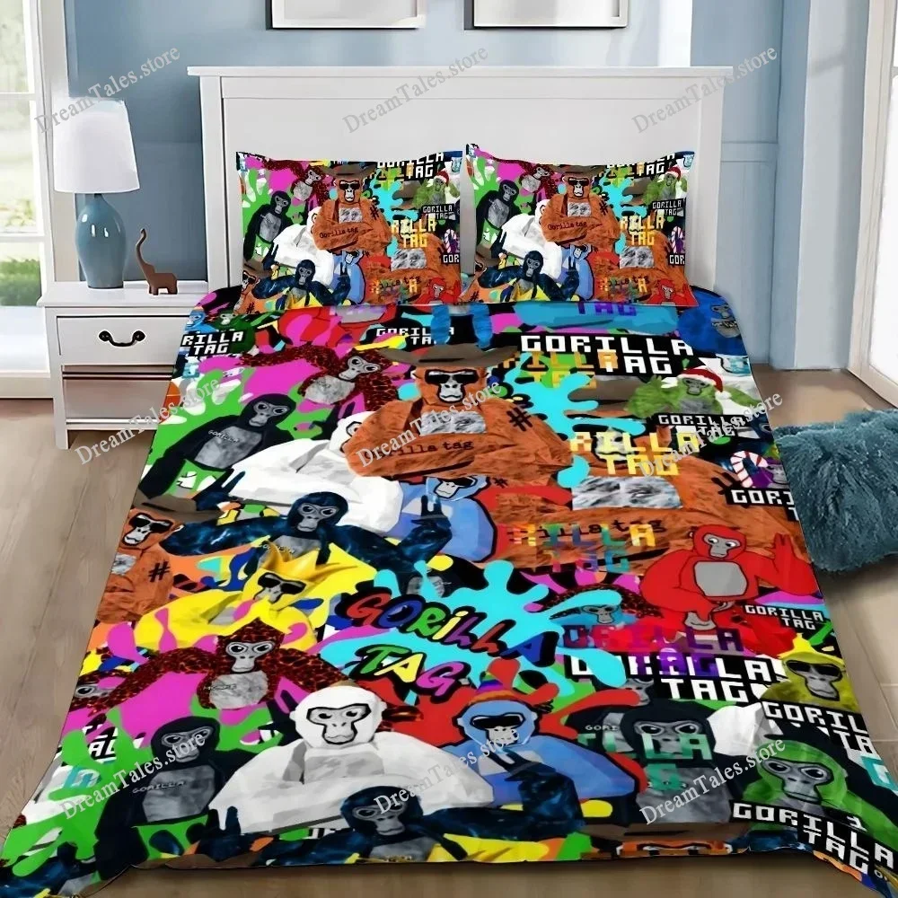 Game Gorilla Tag Bedding Set Single Twin Full Queen King Size Bed Set Aldult Kid Bedroom Duvetcover Sets Bed Sheet Set 2025963