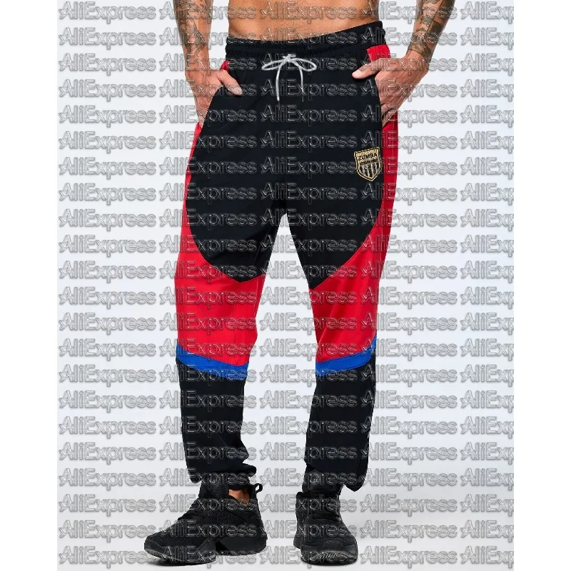 Spring and Summer Hot Selling ZW New Fashion Trend Personalized Printed Red and Black Pants Men and Women Casual Sports Pants