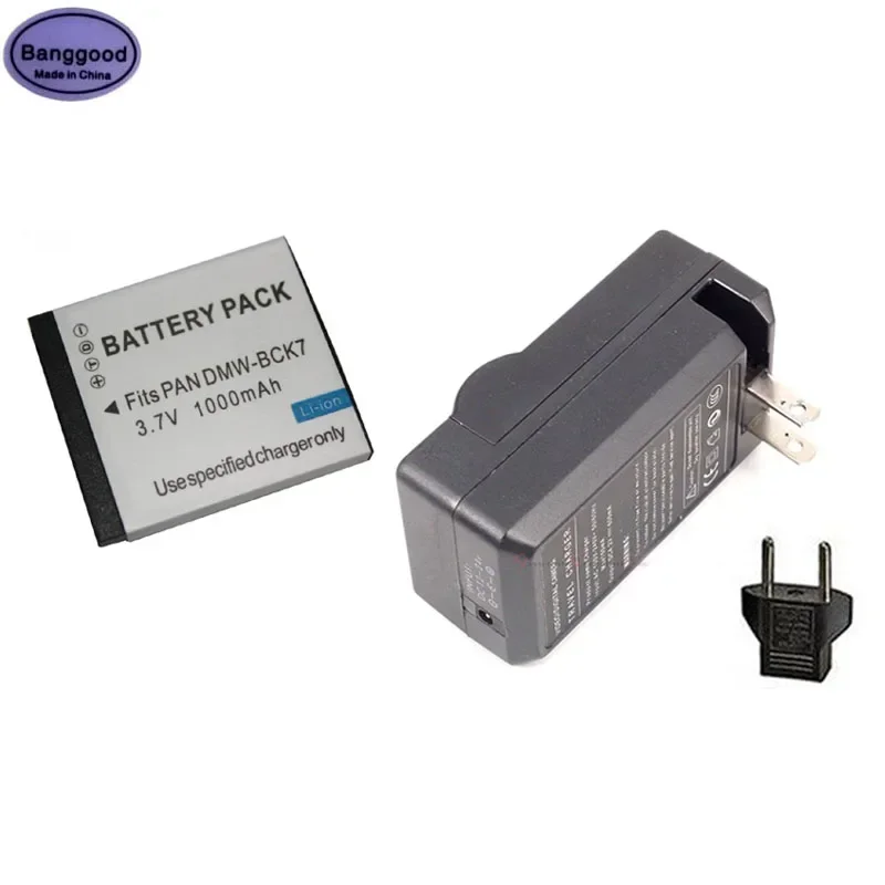 Batteria Per Fotocamera 1000Mah DMW-BCK7 BCK7E NCA-YN101G + Caricatore Ca Per Panasonic Lumix Dmc FH2 FH24 FH25 FH27 FH4 FH5 FH6 FH8 FP5 FP7