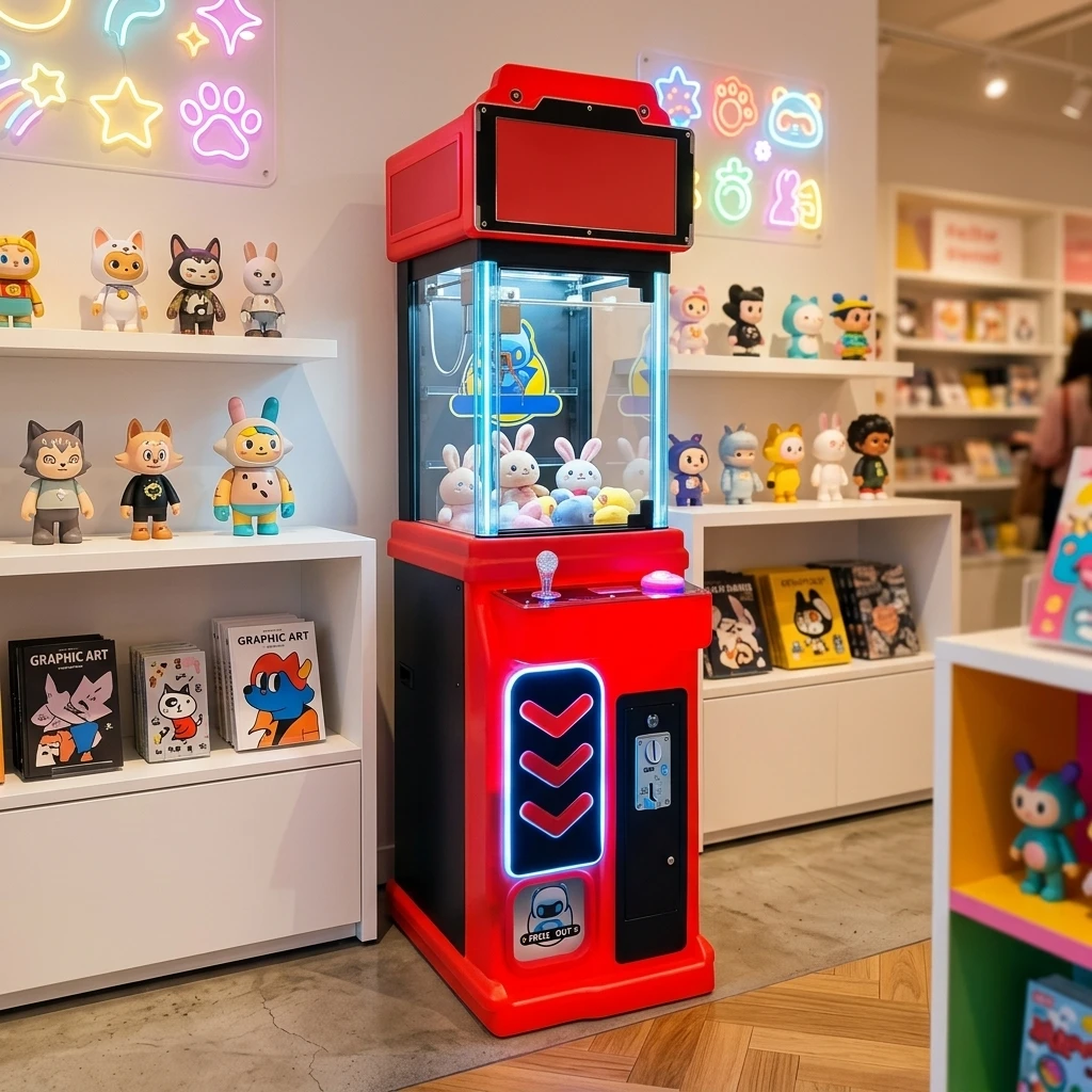 Innovative Mini Claw Machine Coin Operated Arcade Crane Machine Small Plush Toy Catcher with High Sen Sitivity Joystick and LED