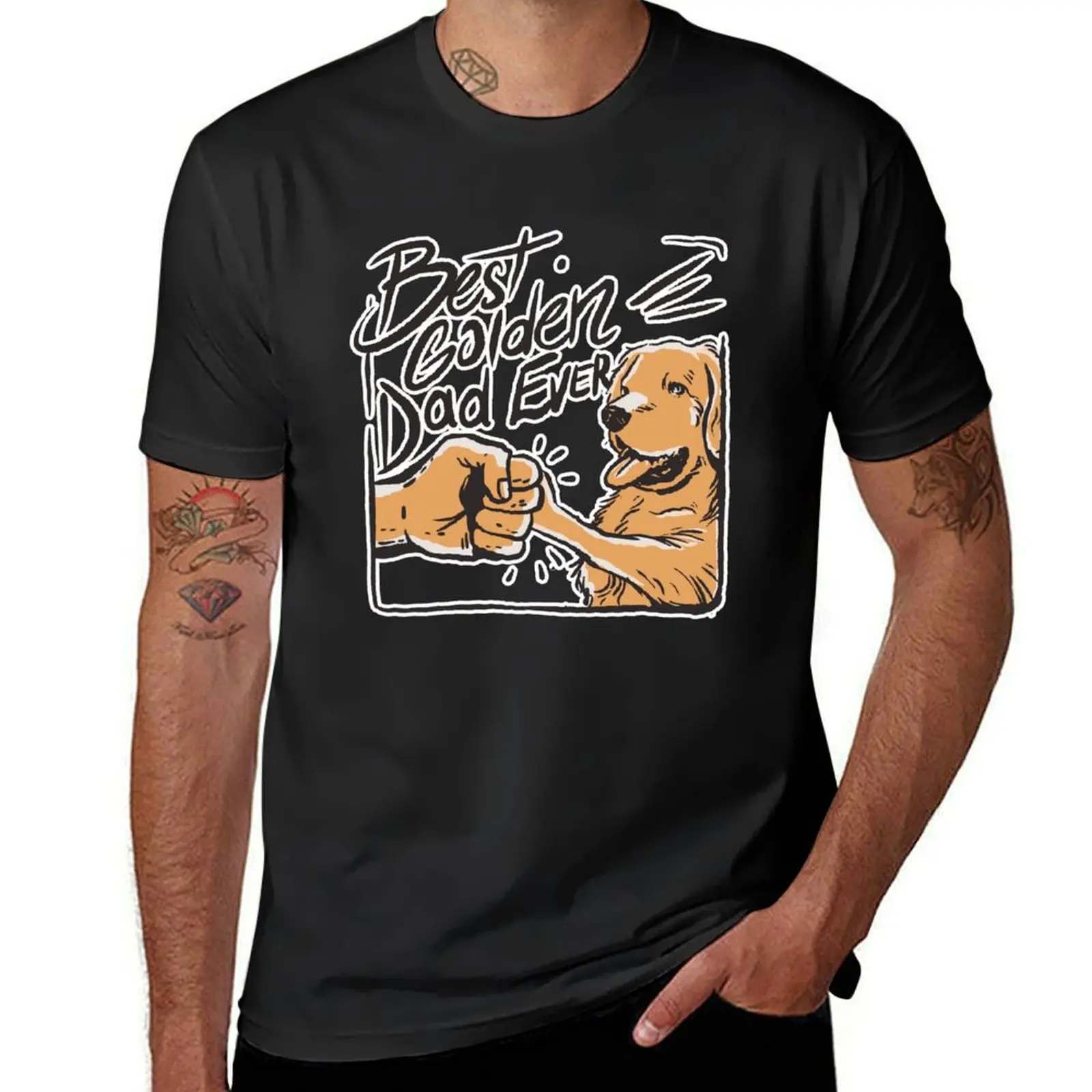 

Best Golden Dad Ever - Golden Retriever Dog T-Shirt vintage clothes oversizeds plain black t shirts men