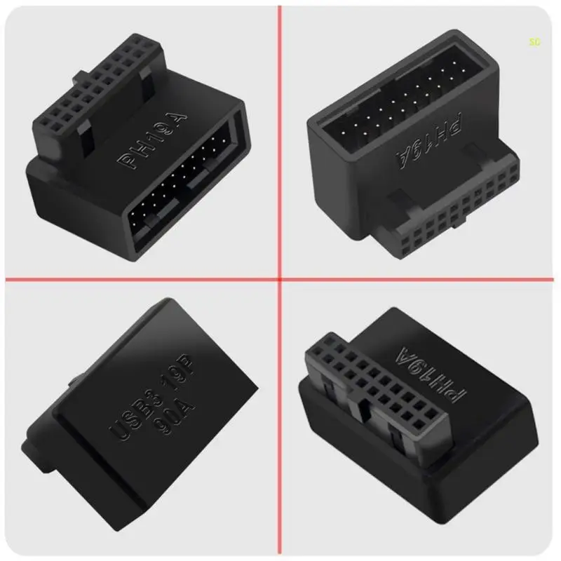 USB-адаптер для материнской платы компьютера USB 3,0 19P 20P, штекер 90 градусов, Прямая поставка