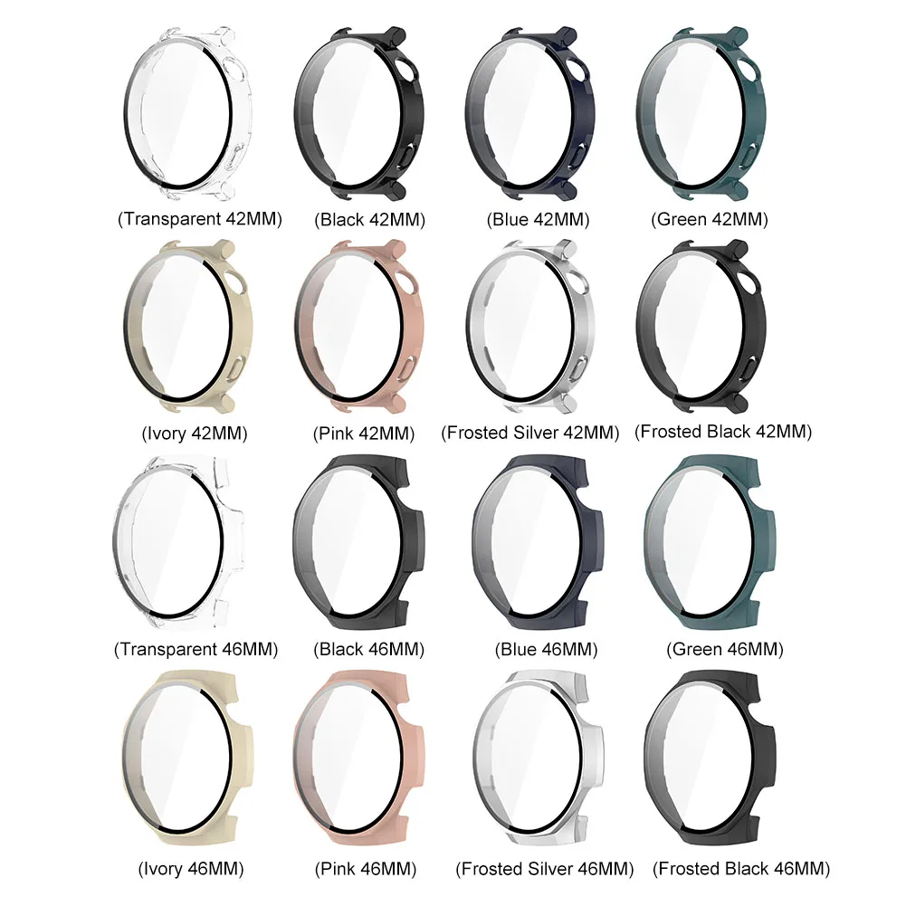 PC Case + กระจกนิรภัยหน้าจอป้องกันกรณี Anti-Scratch ป้องกัน Hard PC กรณีกันกระแทกสําหรับ Huawei Watch GT5 Pro 42 มม./46 มม.