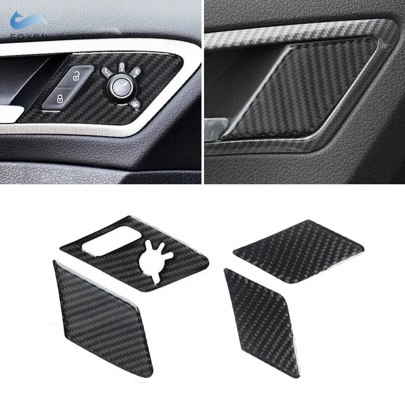 

Автомобильные аксессуары для VW Golf 7 MK7 R GTI GTE GTD 2013-2019, левая внутренняя панель переключателя дверного замка, накладка, наклейка из углеродного волокна, наклейка