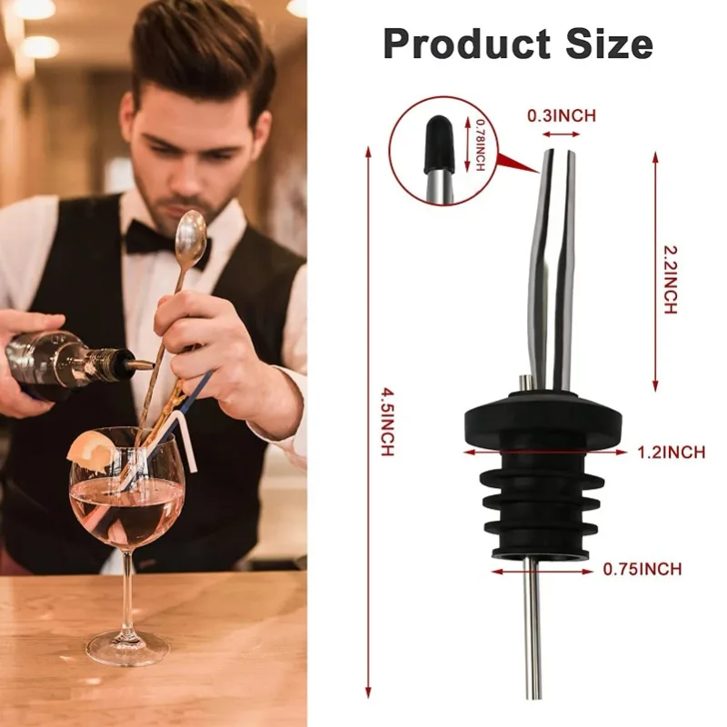 24 Packs Liquor Bottle Pourers for Alcohol Stainless Steal Liquor Bottle Dispensers Speed Pourers for Spirits Bottles