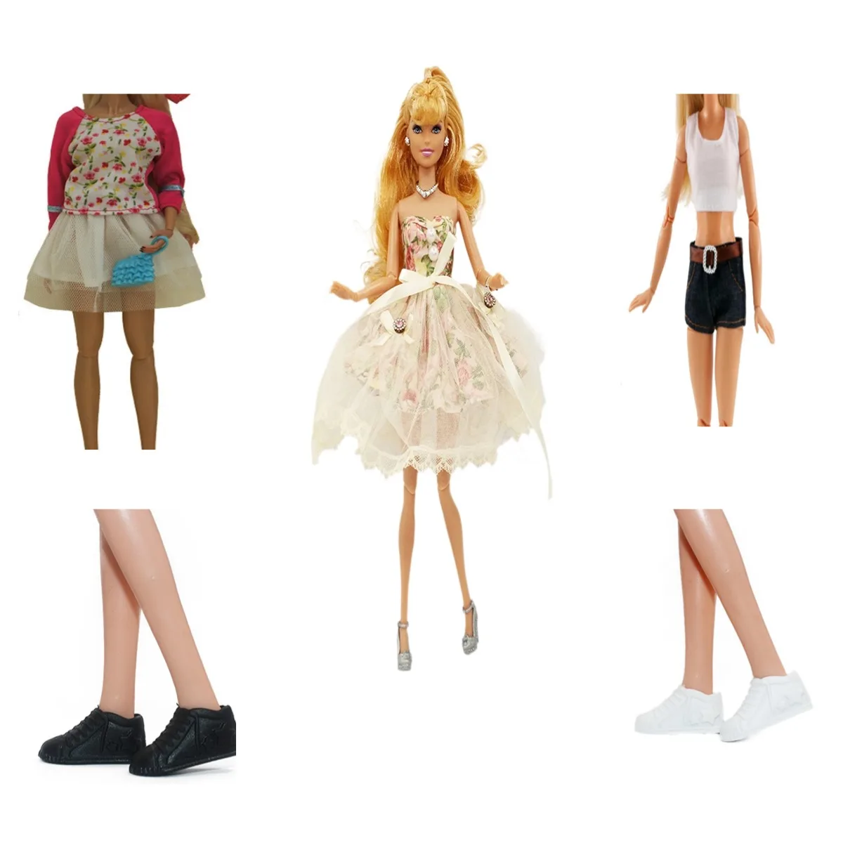 

BJD Doll 11.5in 30cm with Outfits x3 sets and Shoes x 2 pairs - Movable Figure Model DIY Best Girl Gift Child Toys