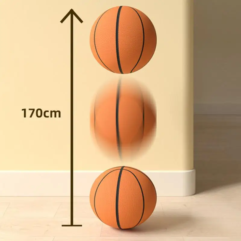 

Quiet Dribble Indoor Basketball 7 Inches Indoor Basketball Game Removable Cover High Elasticity Zippered Quiet Basketball