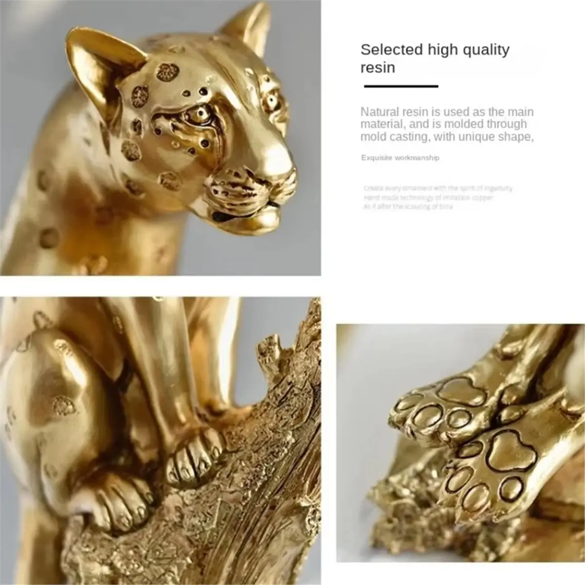 Resin Leopard Statue, Office Sculpture Ornaments, Home Decoration, Birthday Gift Indoor Art Ornament Hall Decorations