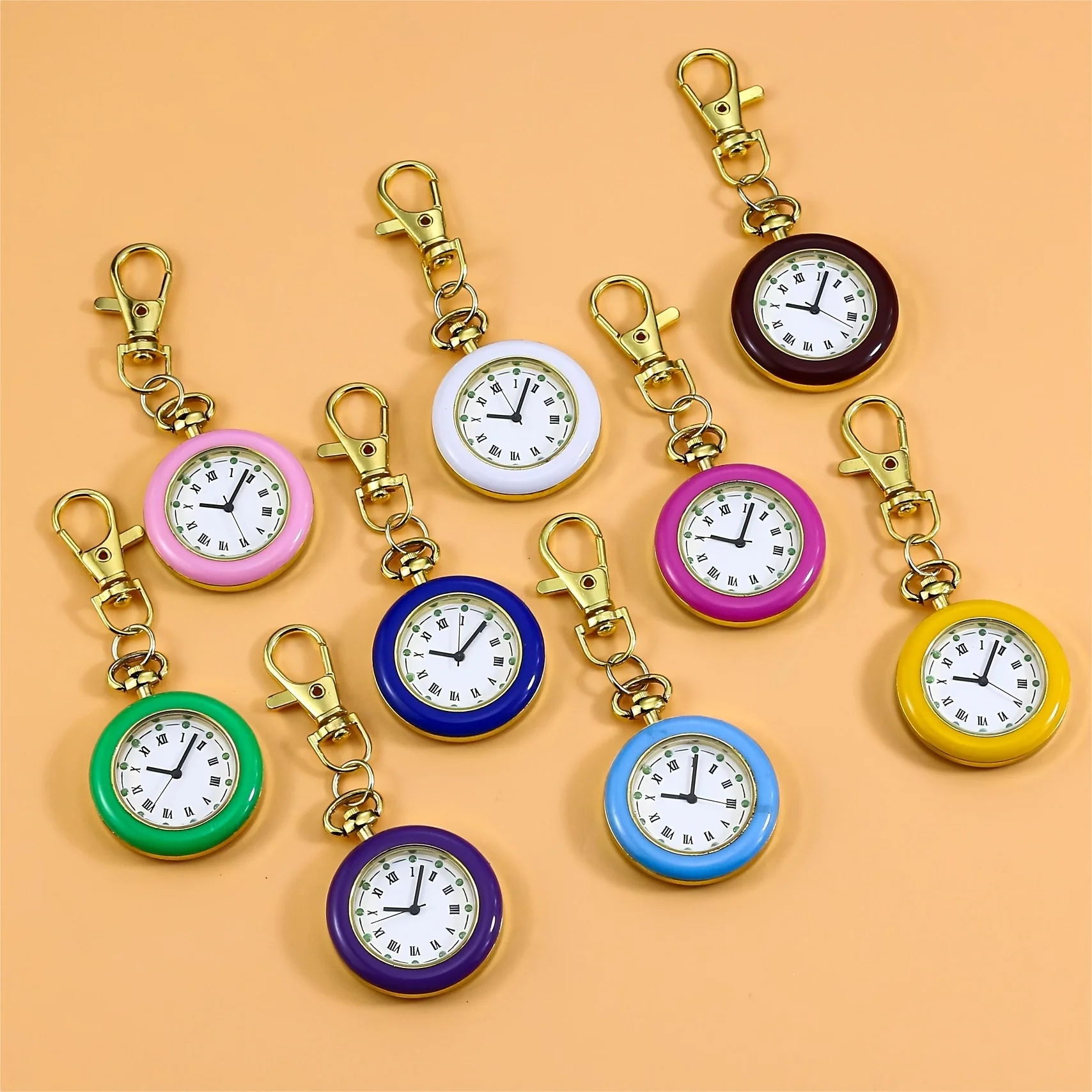 Relógio Chaveiro Portátil com Grandes Números, Clear Nurse Watch, Relógio de bolso, Pequeno relógio pendurado