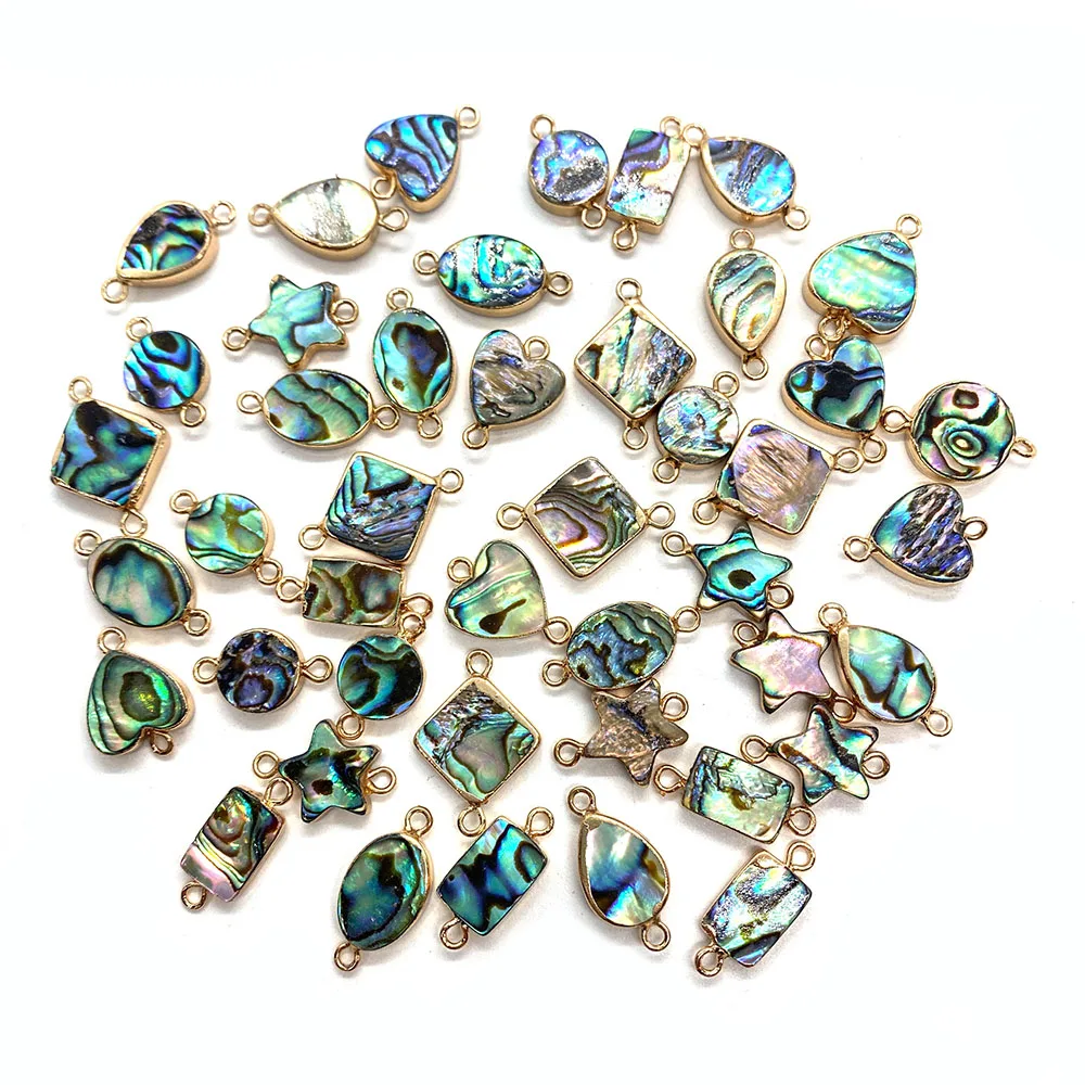 5pcs Natural Abalone Shell Beads Drop Shape Love Heart Shape Beads for DIY Jewelry Making Necklaces Accessories Connector Charms