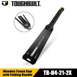 TOUGHBUILT TB-H4-21-2X Folding Handle Japanese-style Wooden Tenon Saw Japanese Dowel Saw with Folding Handle Hand Tools