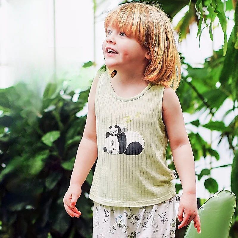 

Детская сетчатая майка OUYUN из бамбукового хлопка, дышащая, без рукавов, летняя, размеры 80-120