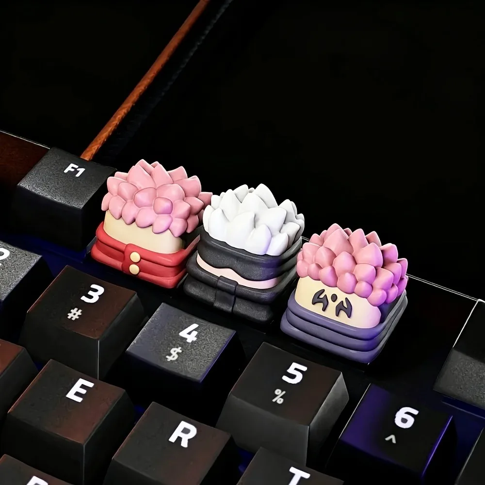 Anime Keycaps - Pastel Pink, Compatible with QWERTY Keyboards,a Gift for Anime Lovers,Computer Accessories, Keyboard Decorations