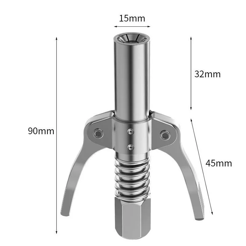 Accoppiatore per grasso da 10000 PSI Heavy-Duty Quick Lock and Release doppia maniglia in acciaio inossidabile NPTI/8 punta per grasso senza perdite