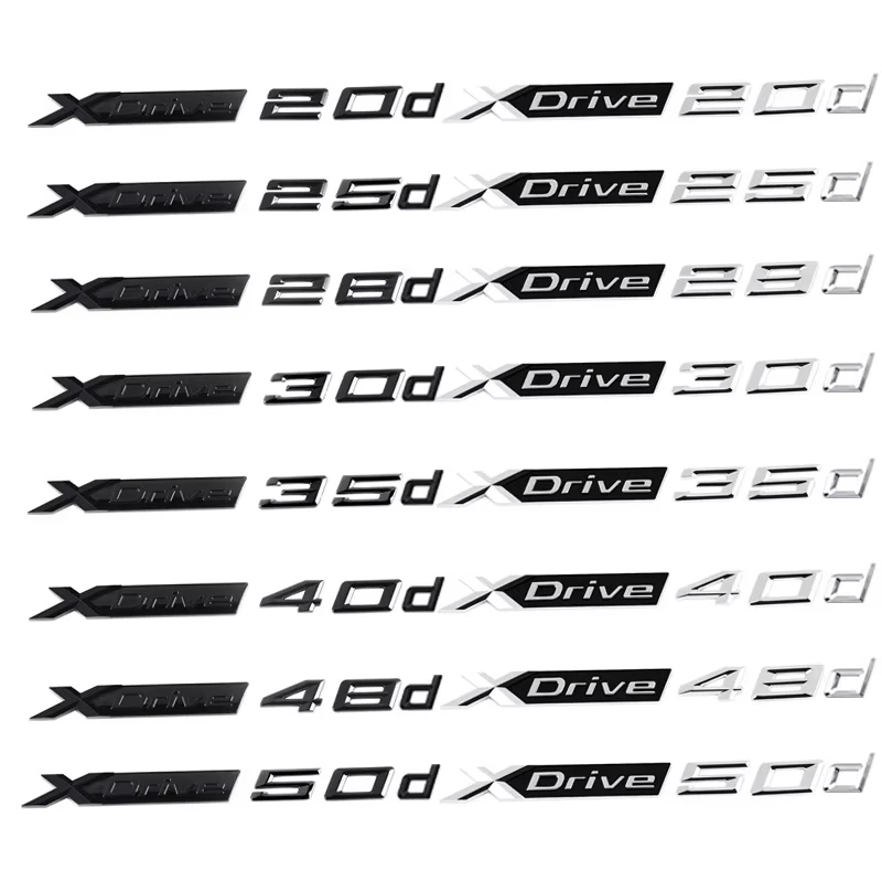 

3D Car Fender Trunk Badge Sticker For BMW Xdrive20i 25i 28i 30i 35i 40i 45i 50i 55i 18d 20d 30d 35d 40d 45d 50d Emblem Logo