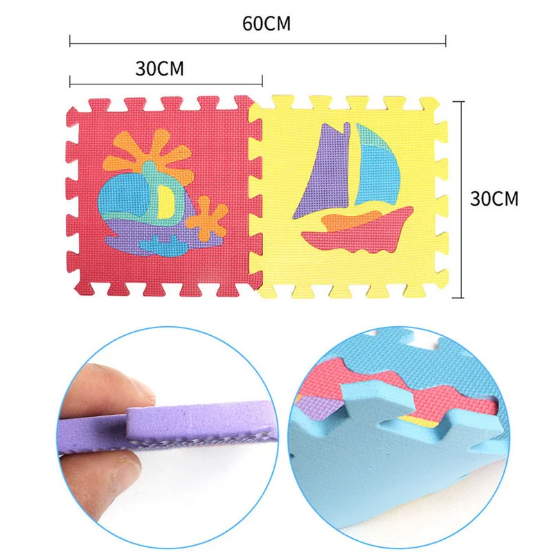 Bebê Crawling Foam Play Mat EVA Soft Puzzle Mat Número Carta Brinquedo Educacional 30x30cm Crianças Tapete 10 pcs/set Tent Floor Pad