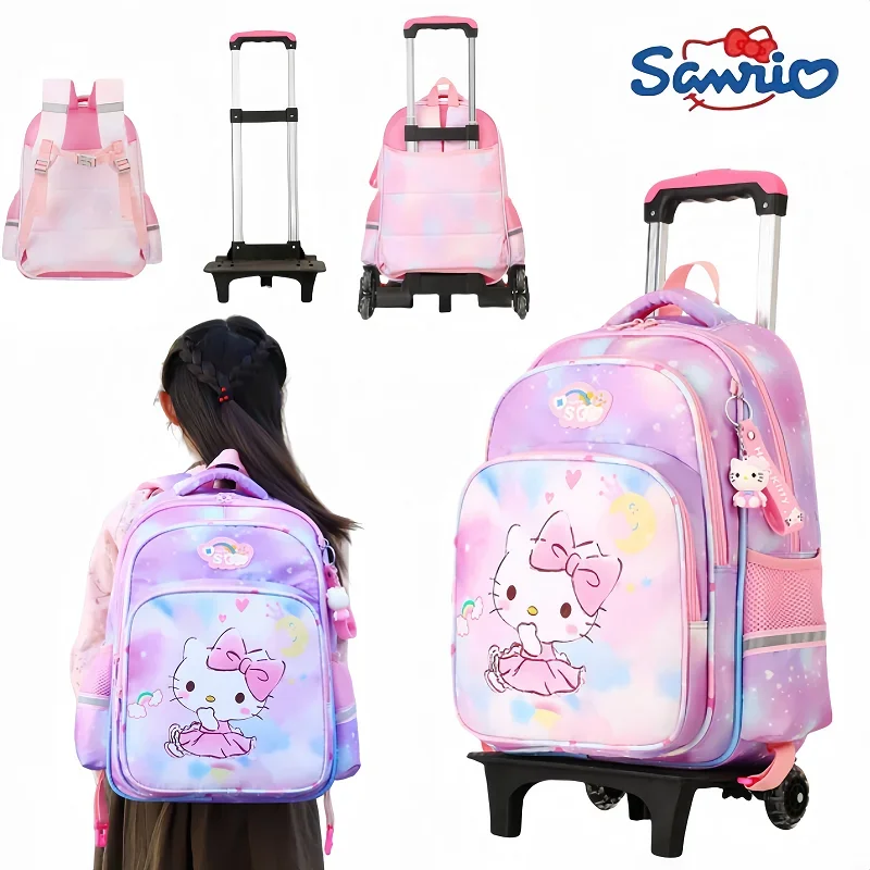 

Sanrio Hello Kitty студенческая тележка школьная сумка мультфильм аниме большой емкости портативный рюкзак милые девушки праздничные подарки школьная игрушка