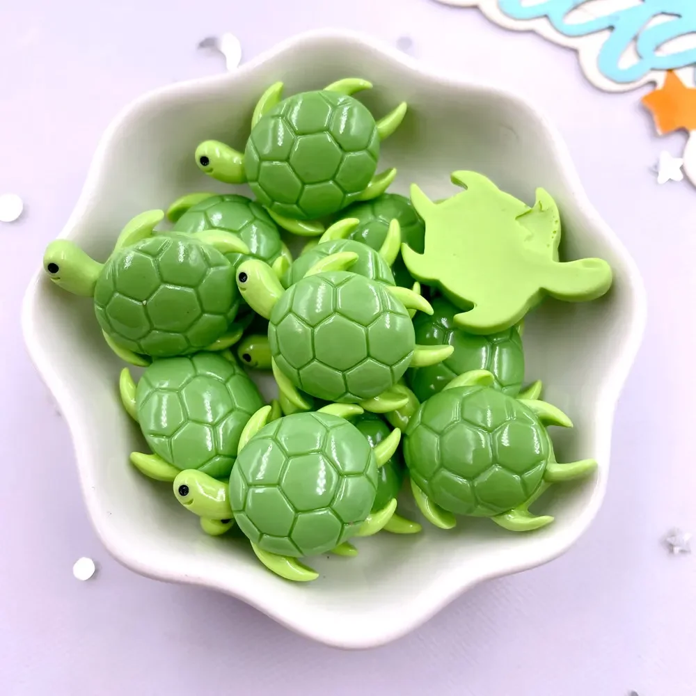 10pcs Colorful Resin Sea Turtle Jellyfish Crabs Shells Octopuses Whales Ocean Animal Figurine Flatback Scrapbook DIY Decor Craft