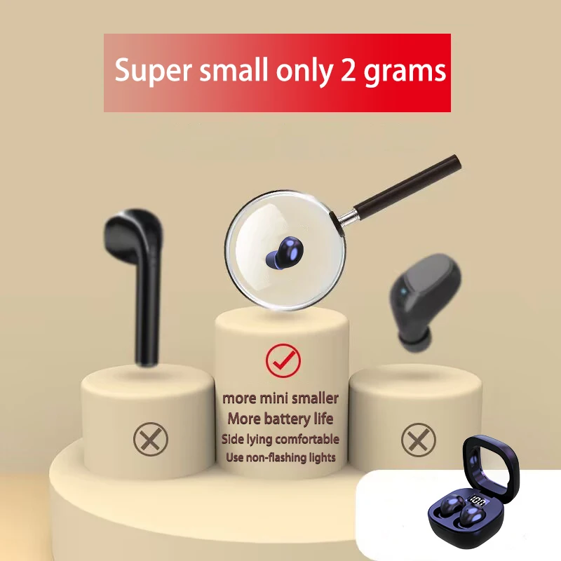 For Android, Apple Wireless Headphones, in-ear，Invisible，HIFI Music Headset, Men and Women Sleep Universal Wireless Earbuds