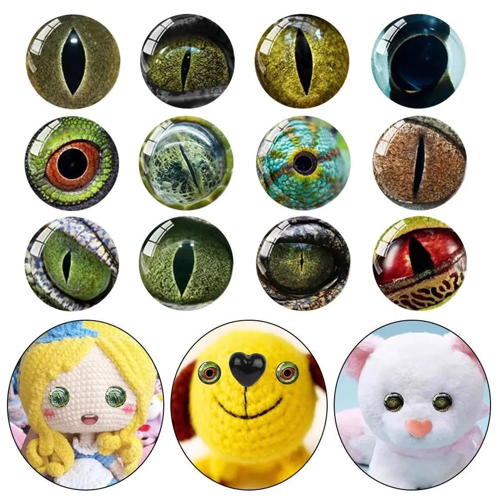 20pcs/10pairs 6mm-20mm Eyes Crafts Eyes lizard Crystal Dolls DIY Tools Plastic Puppet Crystal Eyes DIY Doll Accessories