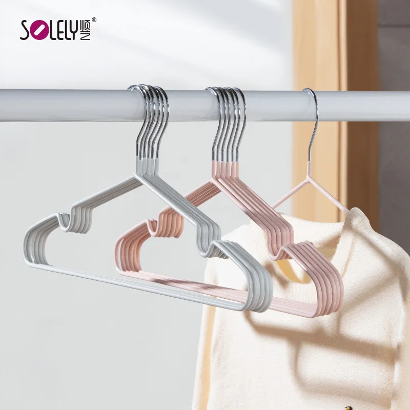 

10pcs/set Non-Slip No-Mark Wet/Dry Hangers, 10-Pack Clothes Hangers for Laundry, Durable Plastic Coat Hangers