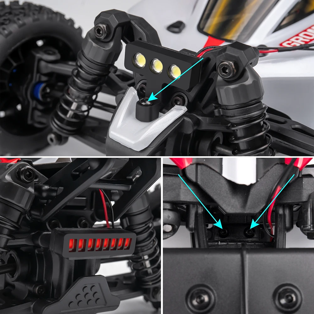 Zestaw świateł przednich i tylnych AXSPEED LED Reflektory Światła drogowe Światła tylne do 1/18 A-RRMA Typhon Grom Małoskalowe części do buggy