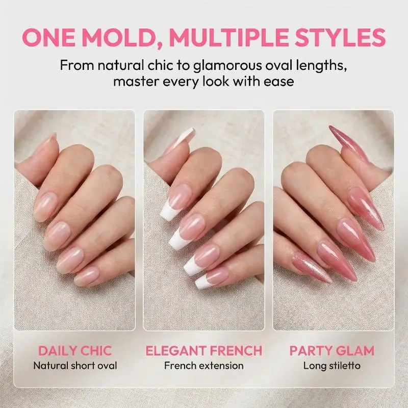 Sandwich Dual Nail Forms Coffin Shape Nail Mold Kit for Salon Home Use DIY Extensions 60/240/300 Pcs Manicure Tools