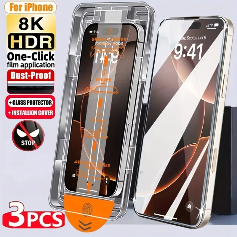 

3 шт. Защитная пленка для экрана для IPhone 17 16 15 14 Pro Max Air 16e закаленное стекло для IPhone 15 14 13 12 11 Pro XR XS Glass