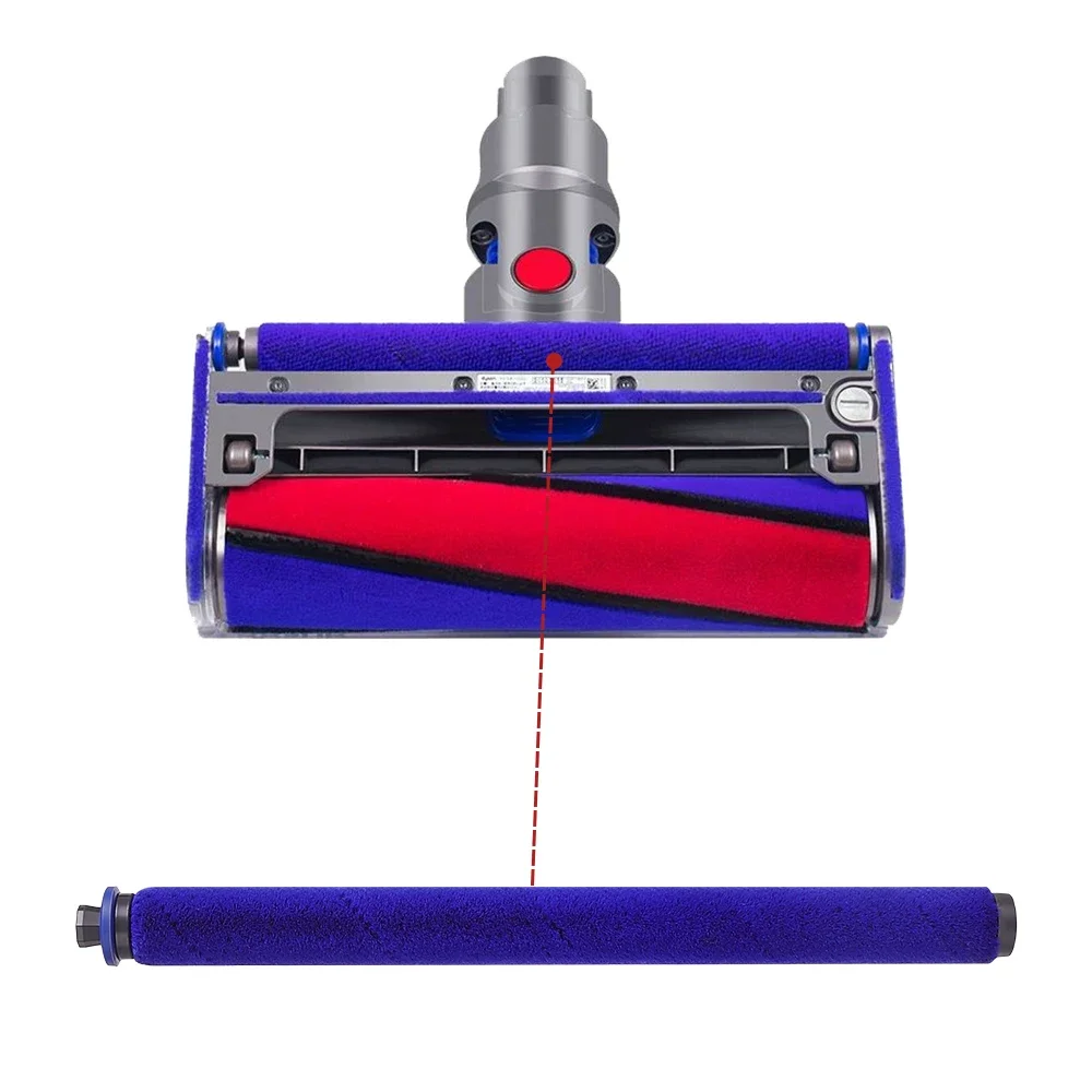 Soft Roller Brush Head Brush Bar For Dyson V6 V7 V8 V10 V11 Vacuum Cleaner Rear Brush Soft Roller Household Cleaning Accessories