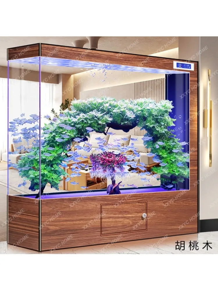 New Super White Glass Fish Tank Living Room Home Small Change Water Entrance Subareas Screens Dedicated Fish Globe