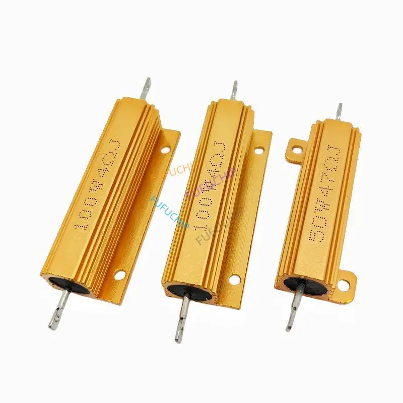 Aluminum Power Metal Shell Case Wirewound Resistor 50W 100W 0.01R~100K 1 3 4 6 8 10 20 200 500 1K 10K Ohm RX24 Resistance