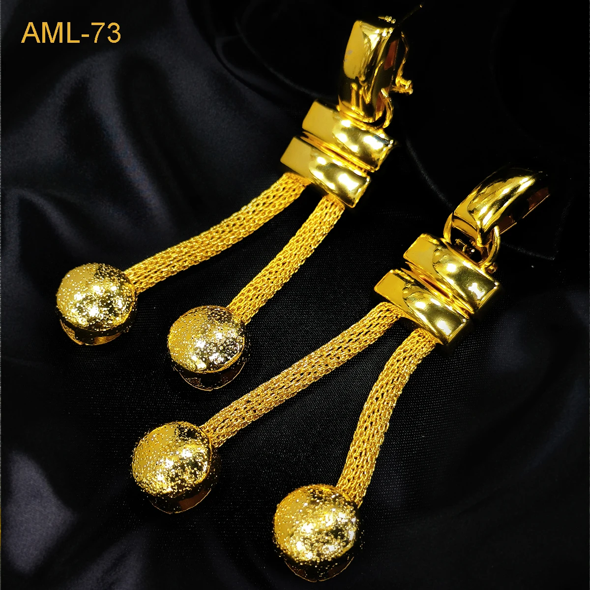 Fashion Dubai Gold Color Jewelry Sets For Women African Indian Party Wedding Ball Tassel Long Necklace and Earrings Set Gifts