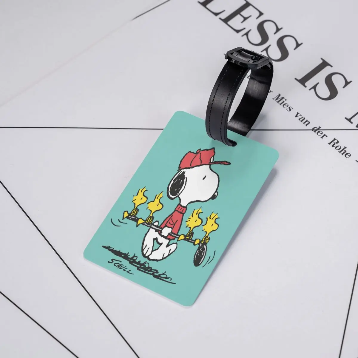 Label bagasi tas perjalanan koper Snoopy kartun lucu kustom penutup privasi Label ID