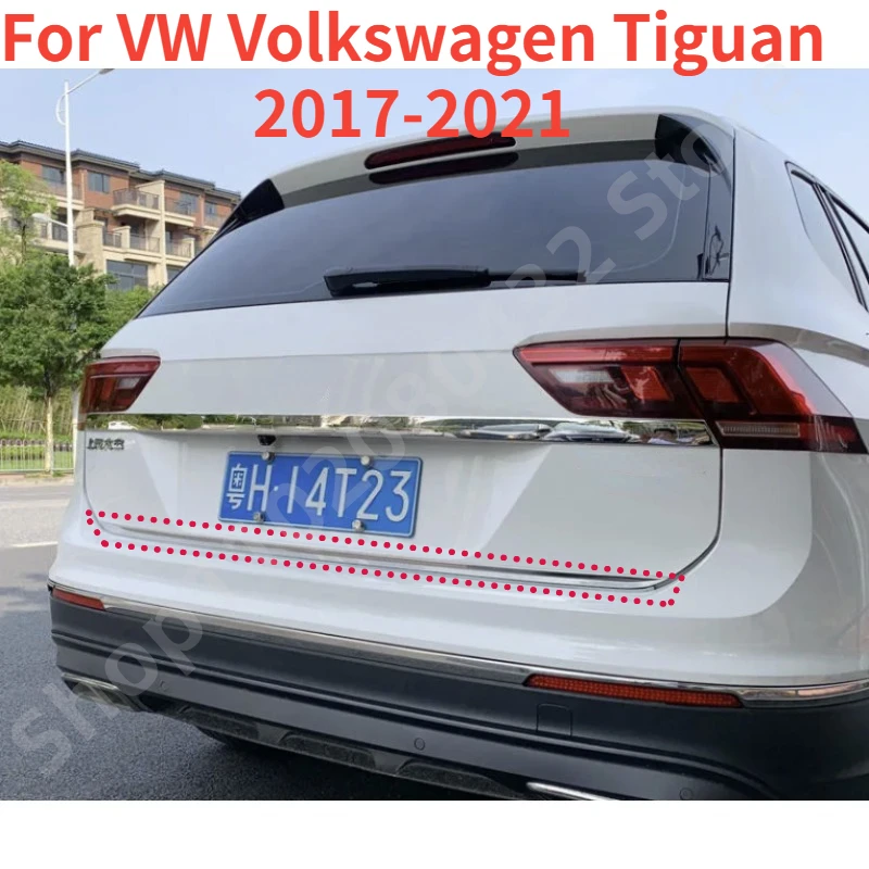 For VW Volkswagen Tiguan 2017-2021 ailgate Rear Door Bottom Cover Molding Trim Stainless Steel back door trim car Accessories