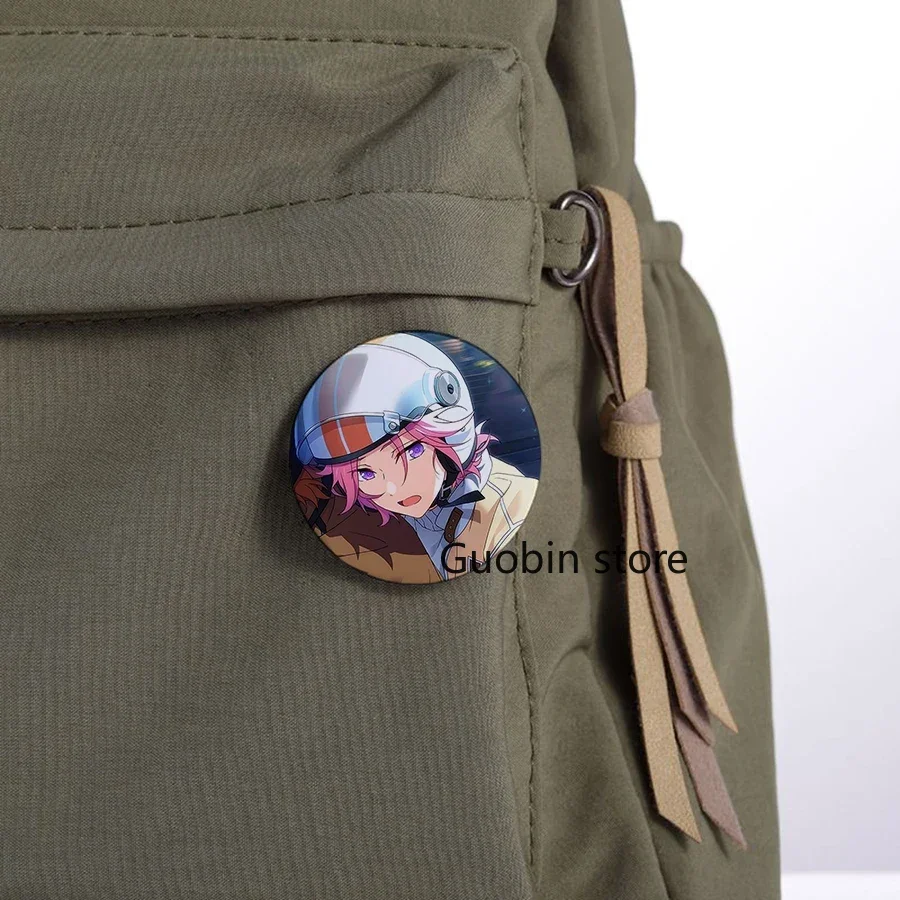 58mm New Hot Game Ensemble Stars Brooch Pin Idol Leo Tsukinaga Kohaku Oukawa Icon Badges Round Pins for Gamer Collect Fans Gift