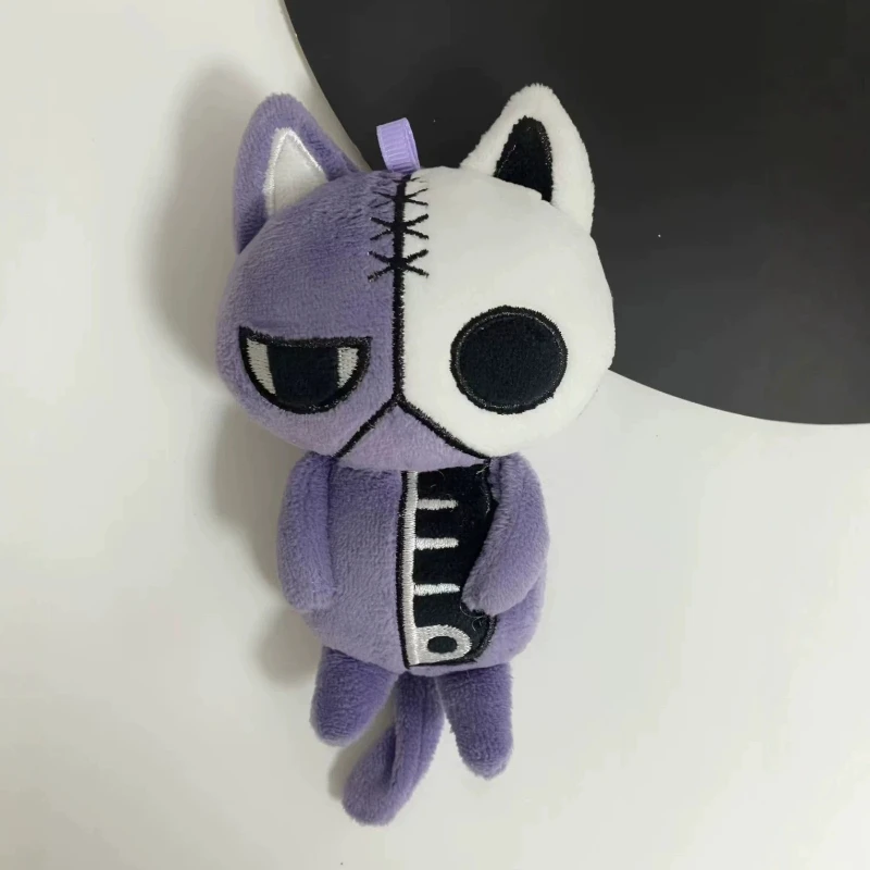 13cm Hangry Angry Plush Doll Keychain Purple Stitched Cat Stuffed Figure Backpack Pendant Cute Gothic Collectible Birthday Gift
