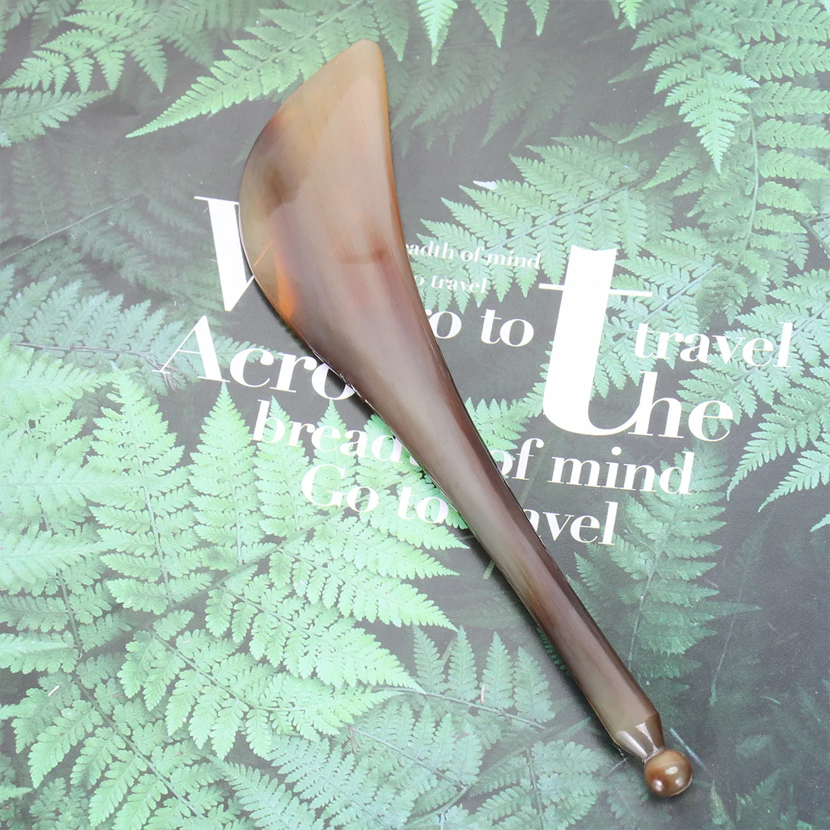 

Body Scraping Massage Tool Gua Sha Pen Natural Ox Horn Acupressure Device for Hand Foot Therapy Pain Relief