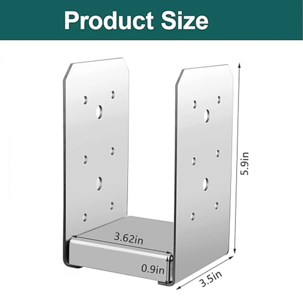 Ancoraggio per Base in cemento in acciaio inossidabile per supporto per ponte pali in legno regolabili 4x4 pollici 10.16X10.16cm