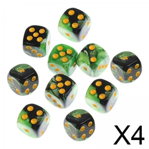 

4 упаковки из 10 шестигранных кубиков, набор непрозрачных игрушек для вечеринок для DND, ролевых игр, обучающих машинок по математике