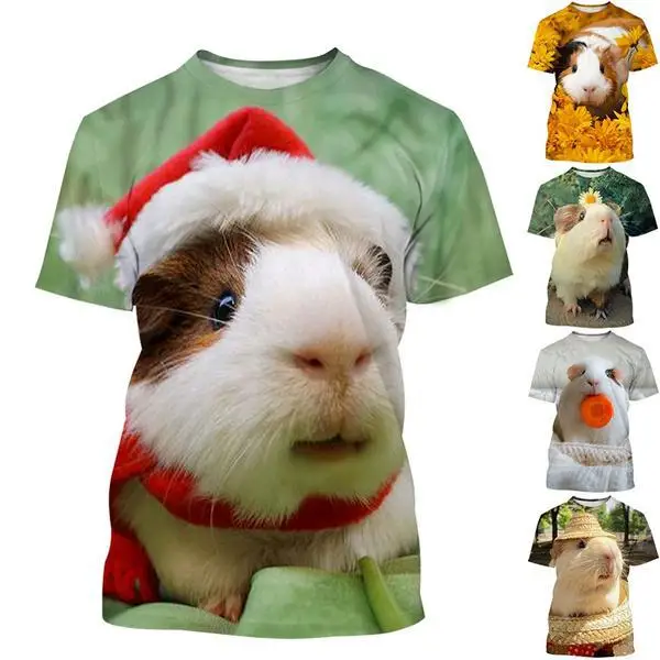 New Four Seasons Pet Guinea Pig 3d Printed Cute Diy Custom Men's And Women's Children's T-shirt Breathable And Lightweight Sport