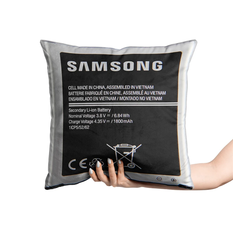 Swollen Battery Funny Print Pillow Cover, 45x45cm, Soft & Easy To Clean, Universal Pillowcase for Home, Travel & Office