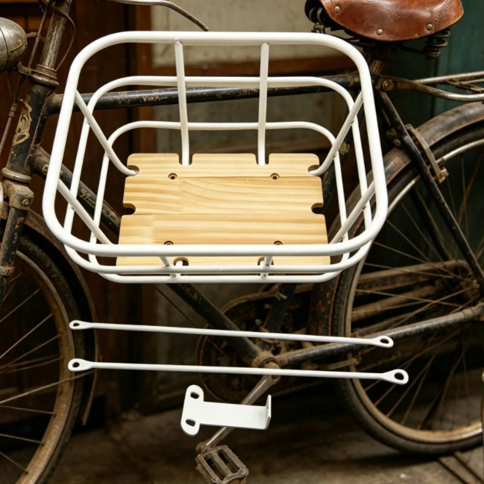 Bike Basket Support Bracket Wire Bike Basket Easy Installation Large Load Capacity
