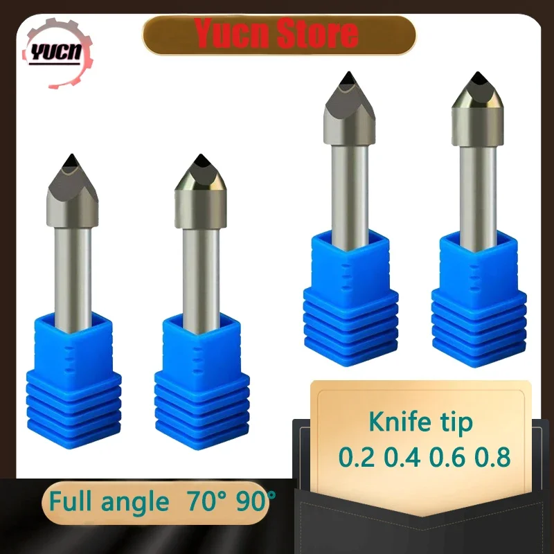 Diamond Engraving Cutter Granite Engraver Stone Tools Marble Relief Cnc Bit 4 Edge PCD Shank 6 Mm Milling Carving Tool